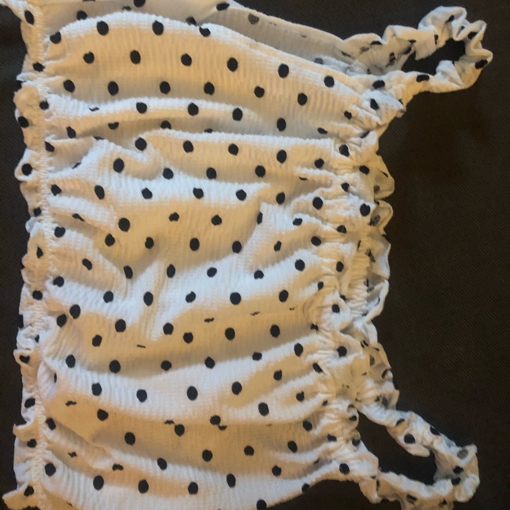 Tank mini crop top polka dot topshop